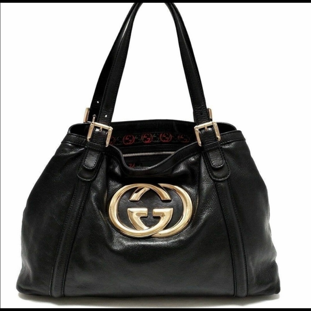 Gucci Black Britt Leather Tote